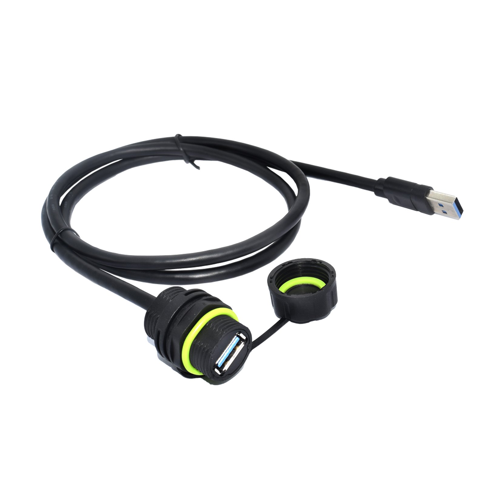 YPM20 Series custom cable length options — 0.3 m, 0.5 m, 1.0 m pigtails laid out.