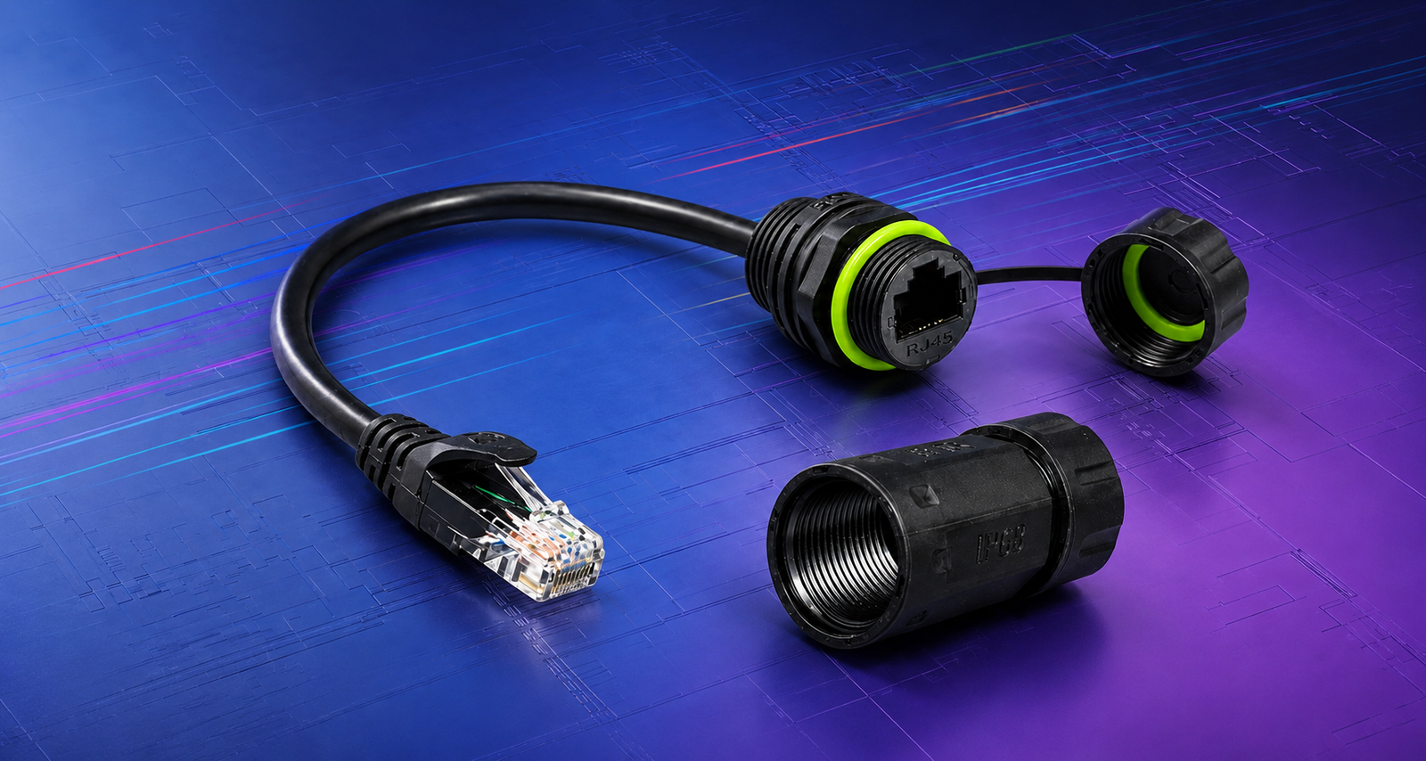 YXY YPM16-CAT6-A Waterproof RJ45 CAT6 Connector IP68 Female