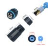 YXY YPM23-CAT6-A Waterproof RJ45 CAT6 90-Degree Right-Angle Coupler