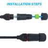 YXY YPM16-CAT6-C01 Waterproof RJ45 CAT6A Connector IP68 Male-to-Female