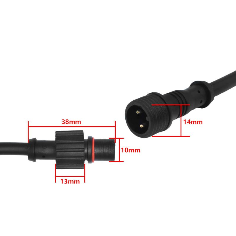YXY M14 2-Pin IP68 Waterproof Male-to-Female Connection Cable