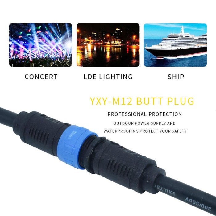 YXY YPM12-3C-B 3-Pin IP68 Waterproof Circular Connector