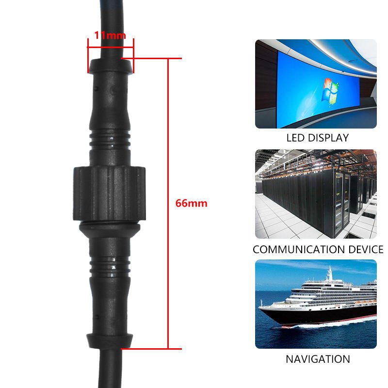 YXY M14 2-Pin IP68 Waterproof Male-to-Female Connection Cable