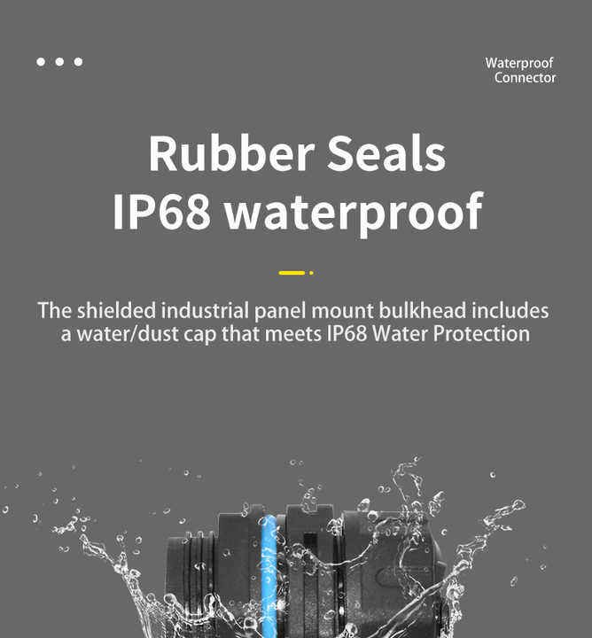 YXY YPM23-CAT6-B Waterproof RJ45 CAT6 Panel-Mount Bulkhead Coupler