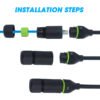 YXY YPM20-CAT6-C01 Waterproof RJ45 CAT6 Connector Kit IP68 (Male & Female Set)