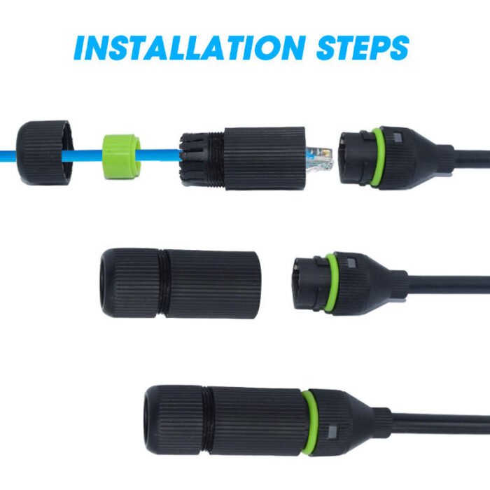 YXY YPM20-CAT6-C01 Waterproof RJ45 CAT6 Connector Kit IP68 (Male & Female Set)