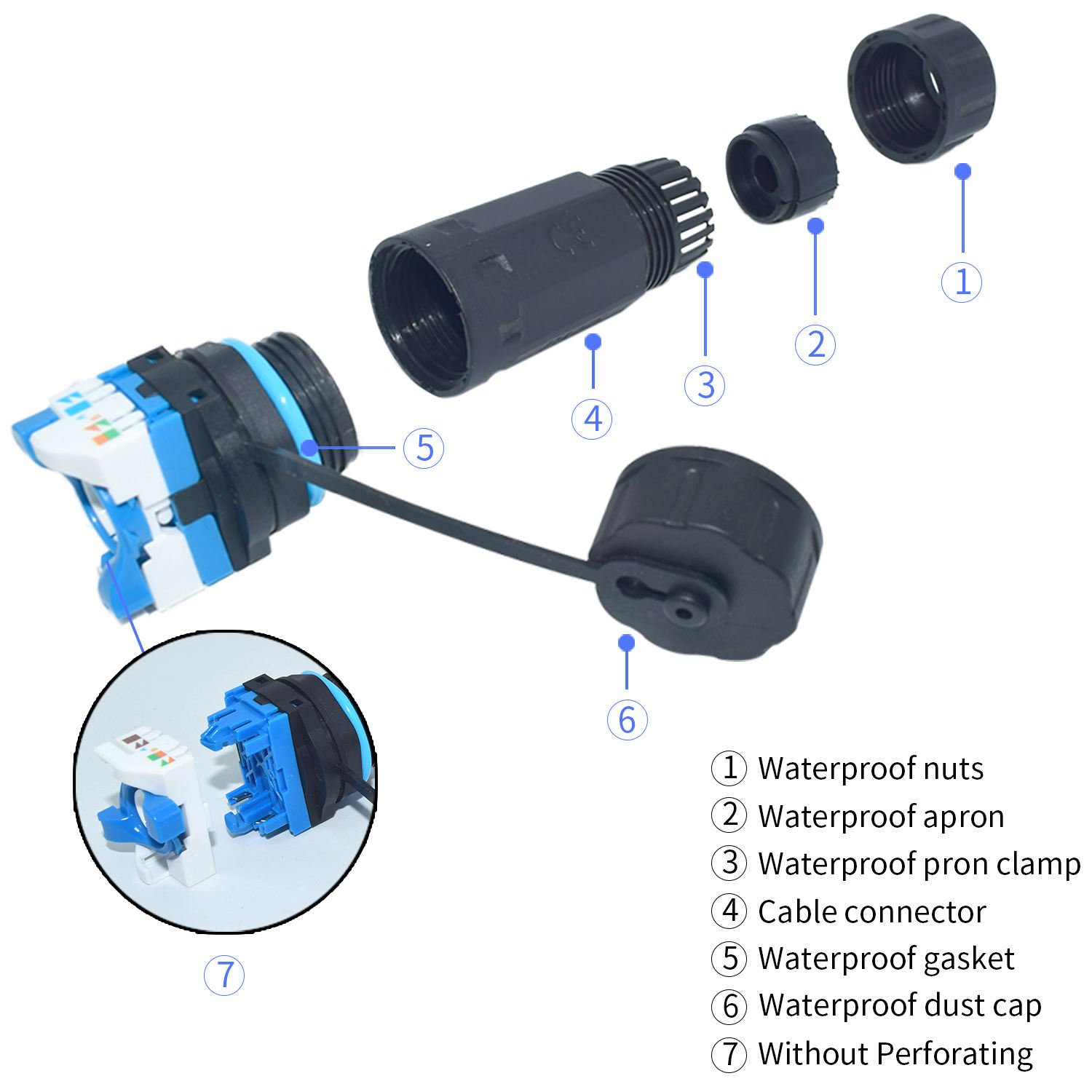 YXY YPM23IDC-CAT6 Toolless RJ45 CAT6 Waterproof Panel Connector