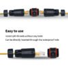 YXY YPM20-CAT5E-A Waterproof RJ45 CAT6 Cable Connector IP68 (Male & Female Pair)