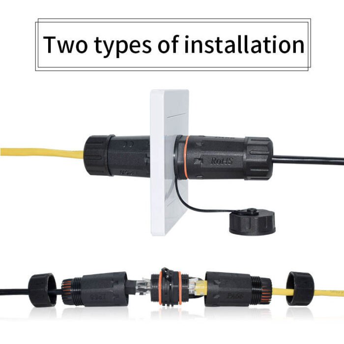 YXY YPM23-CAT6A-A Double Cover Waterproof RJ45 CAT6A Coupler IP68