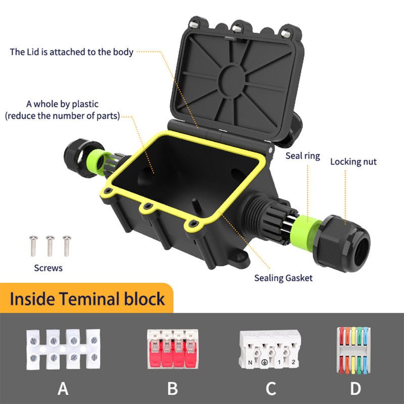 YXY EW-M2068-3T T-Type 3-Way Waterproof Junction Box IP68