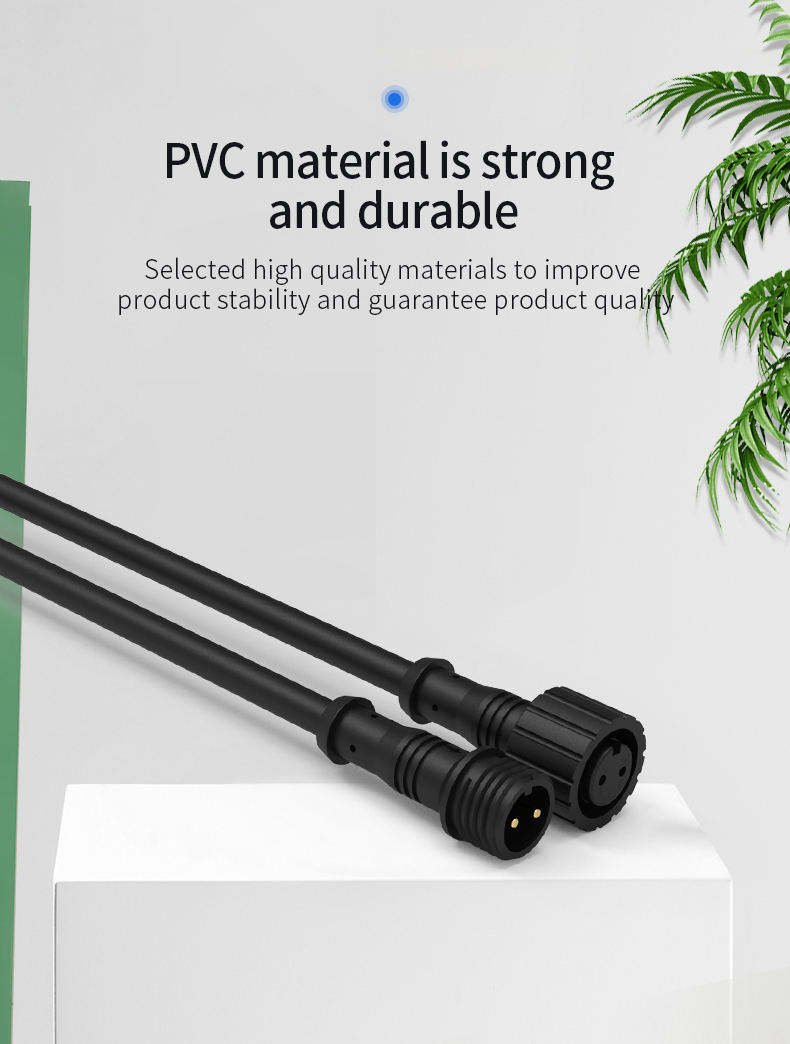 YXY M12 M14 Waterproof Circular Connector Cable | 2-Pin 3-Pin Male to Female IP65 Outdoor Power Cord