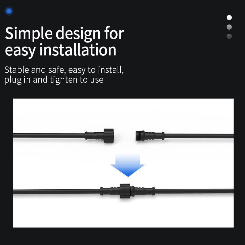 YXY M14 3-Pin IP65/IP68 Waterproof Male-to-Female Connection Cable