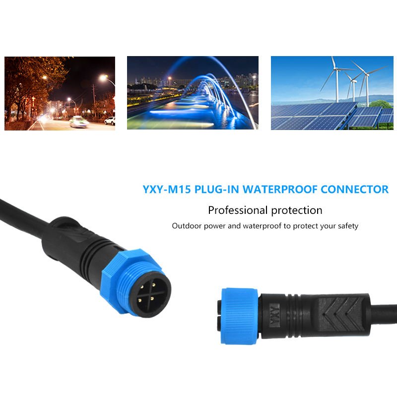 YXY M14 4-Pin IP68 Waterproof Male-to-Female Connection Cable