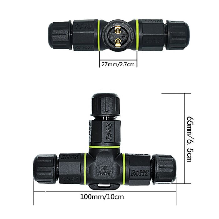 YXY YPM20-3T3C-A T-Shape Junction Box Waterproof Connector IP68 (3-Pin)