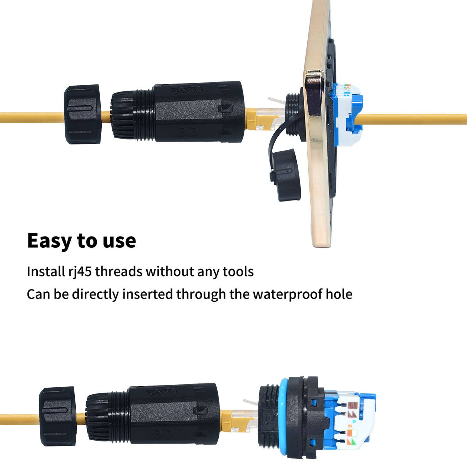 YXY YPM23IDC-CAT6 Toolless RJ45 CAT6 Waterproof Panel Connector