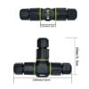 YXY M25 T-Type IP68 Waterproof Cable Joiner Connector (2-6 Pin)