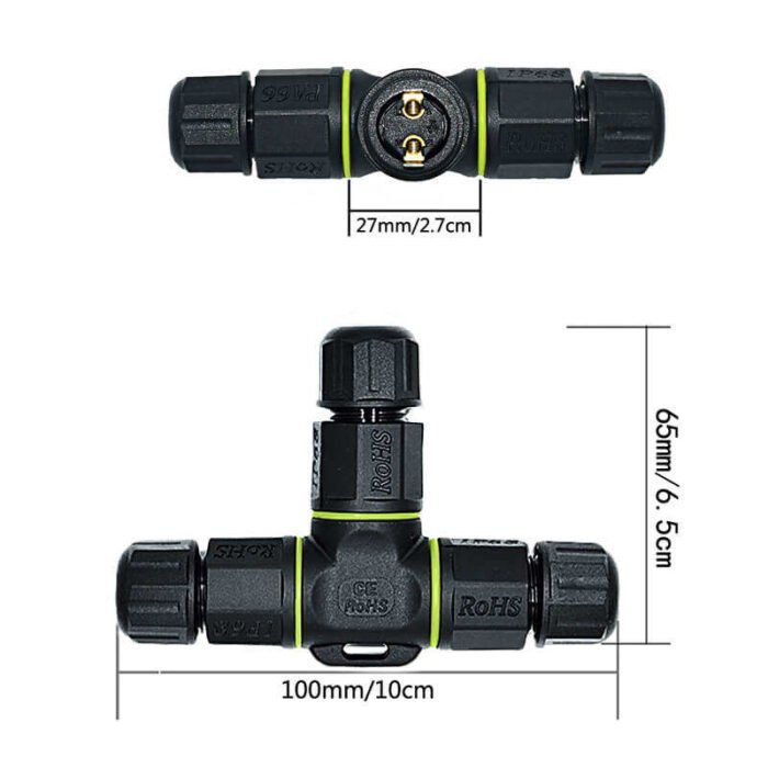 YXY M25 T-Type IP68 Waterproof Cable Joiner Connector (2-6 Pin)