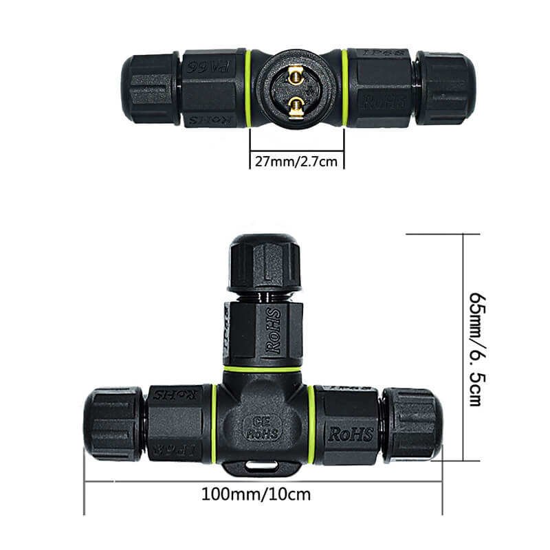 YXY M25 T-Type IP68 Waterproof Cable Joiner Connector (2-6 Pin)