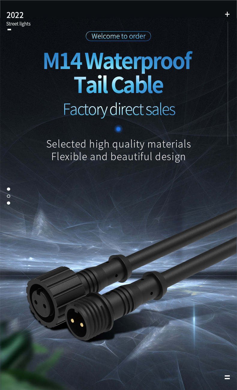 YXY M14 Series IP68 Waterproof Cable Connectors (2-5 Pins)