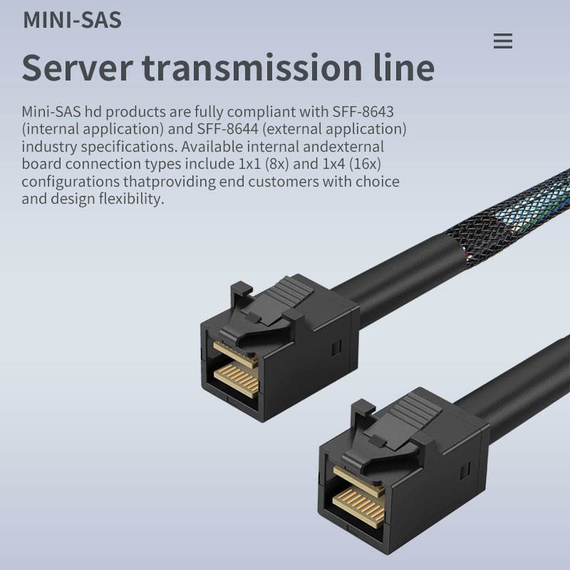 YXY Mini-SAS HD SFF-8643 to SFF-8643 Internal Data Cable