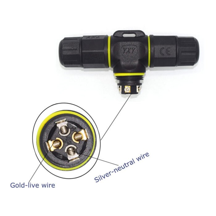 YXY YPM20-3T4C-A T-Shape Junction Box Waterproof Connector IP68 (4-Pin)