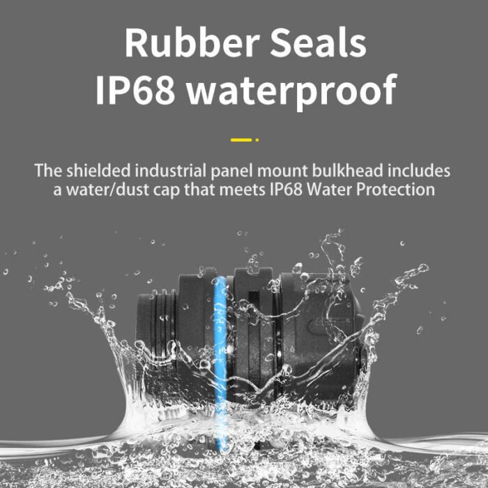 YXY YPM23-CAT6-C Waterproof RJ45 CAT6 Panel Connector (Female to Male Tail)
