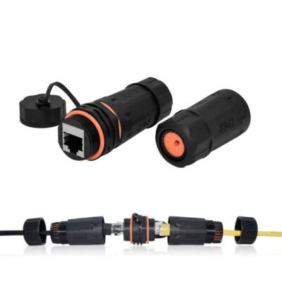 YXY YPM23-CAT6A-A Double Cover Waterproof RJ45 CAT6A Coupler IP68