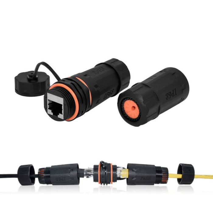 YXY YPM23-CAT6A-A Double Cover Waterproof RJ45 CAT6A Coupler IP68