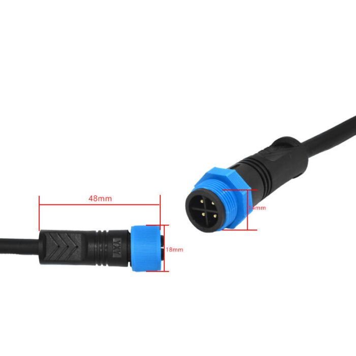YXY M14 4-Pin IP68 Waterproof Male-to-Female Connection Cable