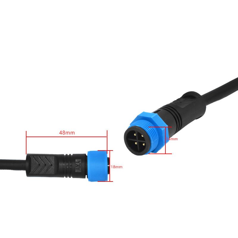YXY M14 4-Pin IP68 Waterproof Male-to-Female Connection Cable