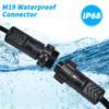 YXY M19 2-Pin IP68 Waterproof Cable Connector (Male/Female Pair)