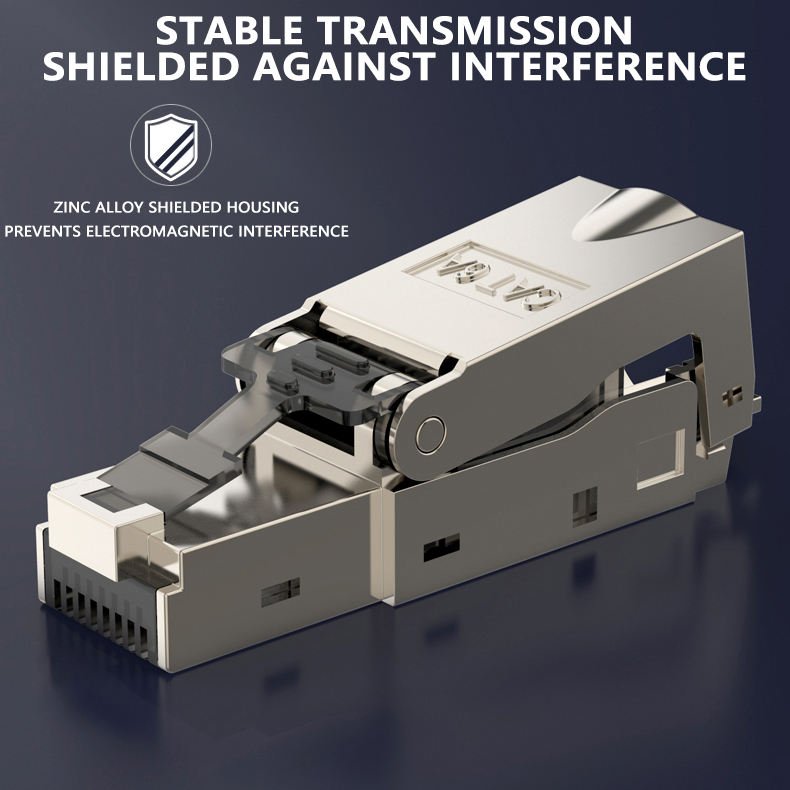 YXY CAT6A-Modules Toolless Shielded RJ45 CAT6A Field Termination Plug