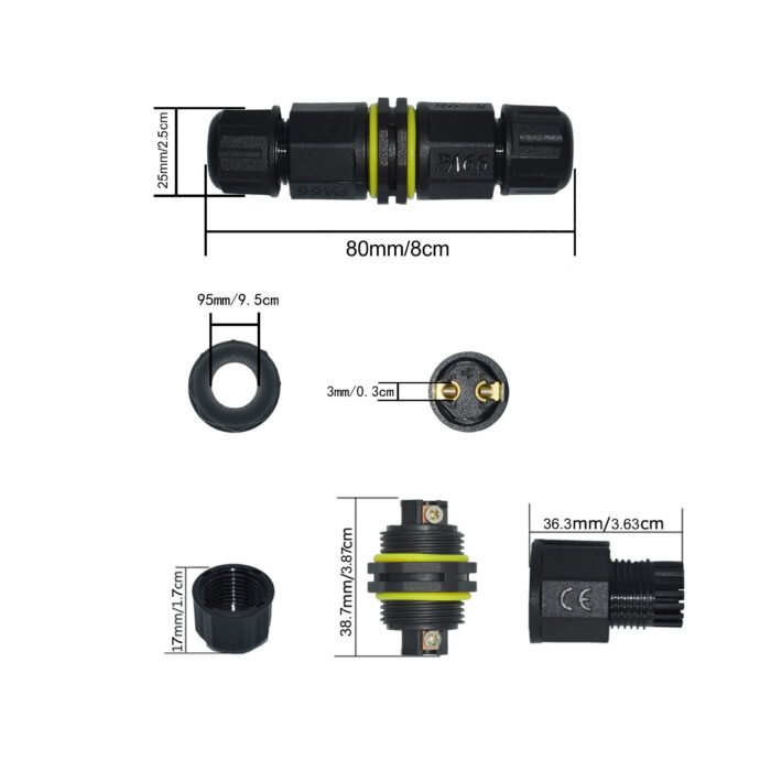 YXY YPM20-2T2C-A Waterproof Cable Connector IP68 Both Male and Female
