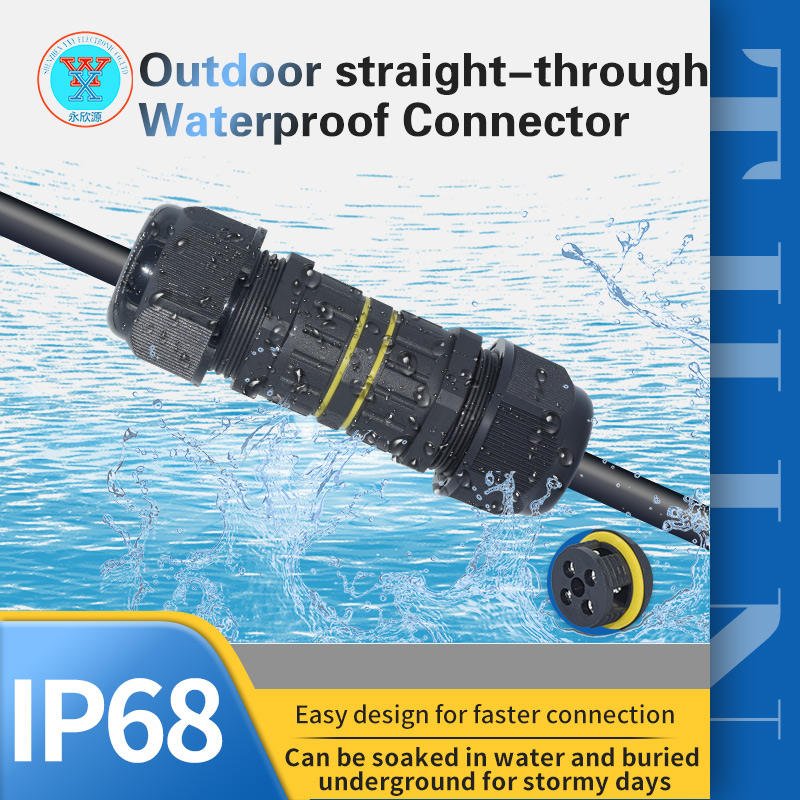 YXY EW-M25-4p 4-Pin IP68 Inline Waterproof Cable Connector
