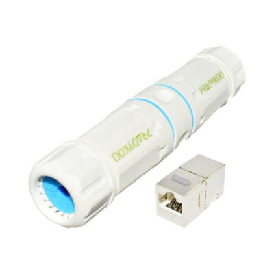 YXY YPM23-CAT6-AW Waterproof RJ45 CAT6 Inline Coupler (White/Blue)