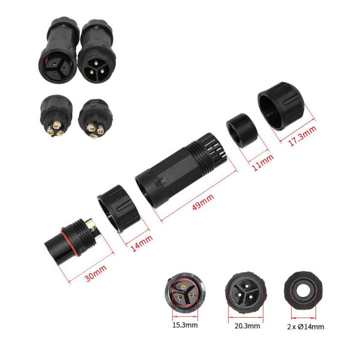 YXY YPM20-3C Waterproof Cable Connector IP68 (3-Pin Male & Female Set)