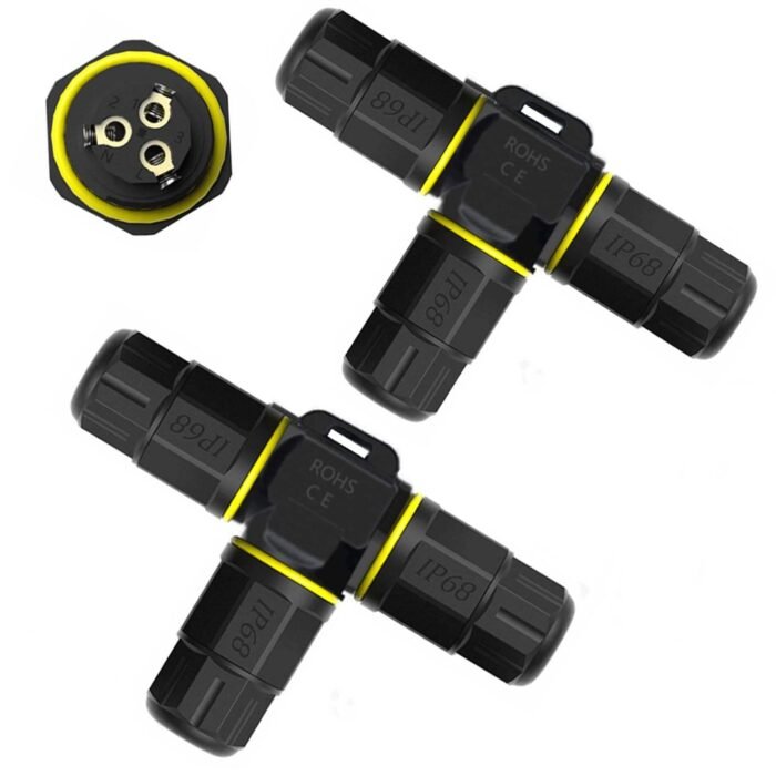 YXY YPM20-3T3C-A T-Shape Junction Box Waterproof Connector IP68 (3-Pin)