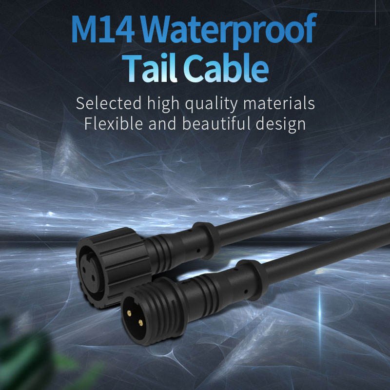 YXY M14 3-Pin IP65/IP68 Waterproof Male-to-Female Connection Cable
