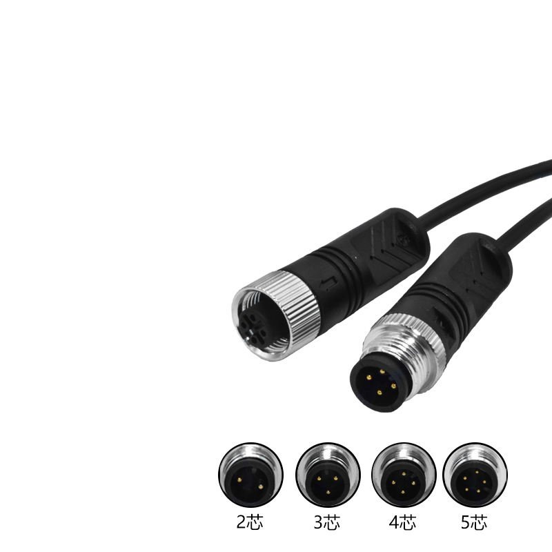YXY M12-4C 4-Pin IP67/IP68 Waterproof Cable Connector (Male/Female Pair)