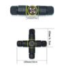 YXY YPM20-4T3C-A 4-Way Cross Junction Box Waterproof Connector IP68 (3-Pin)