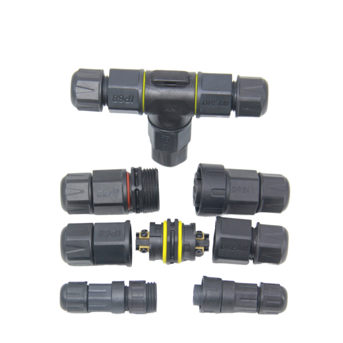 YXY YPM20-3T3C-A T-Shape Junction Box Waterproof Connector IP68 (3-Pin)