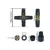 YXY YPM20-4T3C-A 4-Way Cross Junction Box Waterproof Connector IP68 (3-Pin)