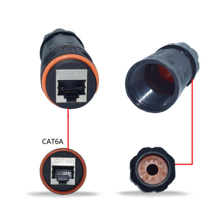 YXY YPM23-CAT6A-A Waterproof RJ45 CAT6A Inline Coupler IP68