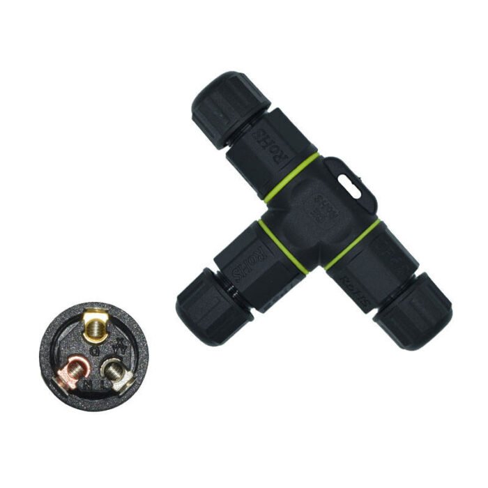 YXY YPM20-3T3C-A T-Shape Junction Box Waterproof Connector IP68 (3-Pin)