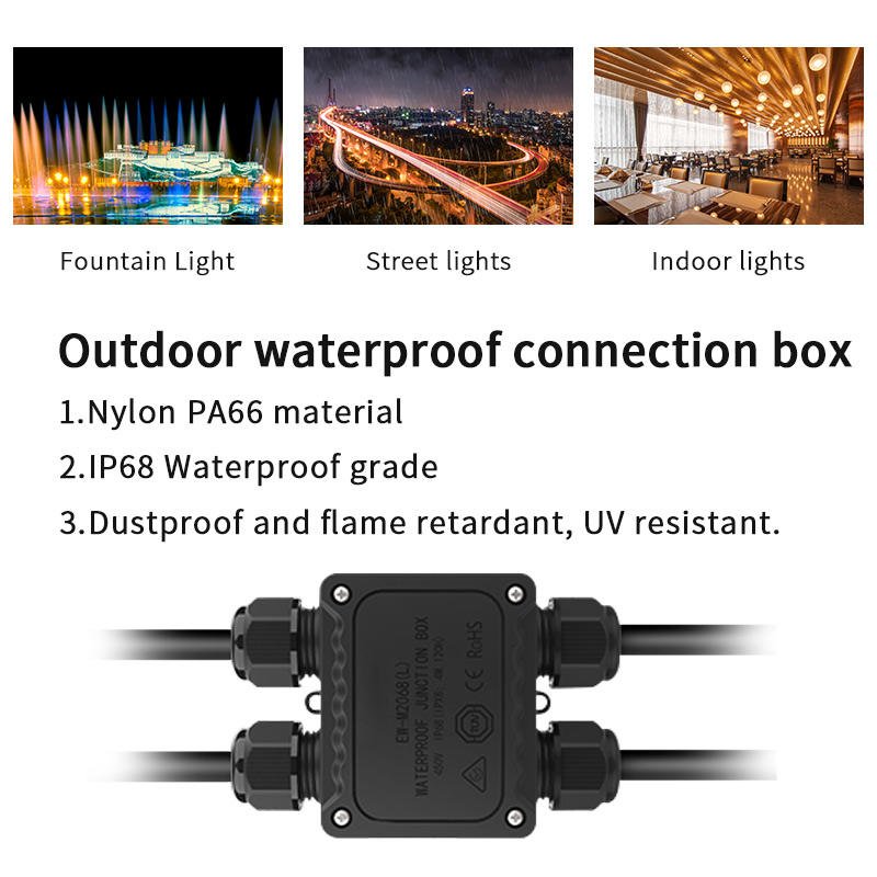 YXY EW-M2068 (L)-H Waterproof Junction Box IP68 Cable Connector