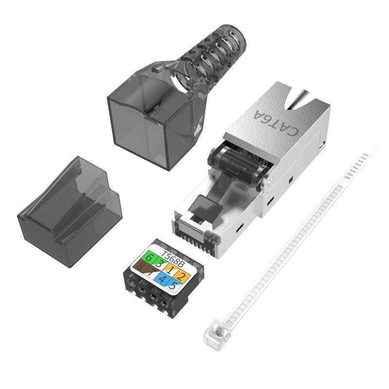 YXY CAT6A-Modules Toolless Shielded RJ45 CAT6A Field Termination Plug