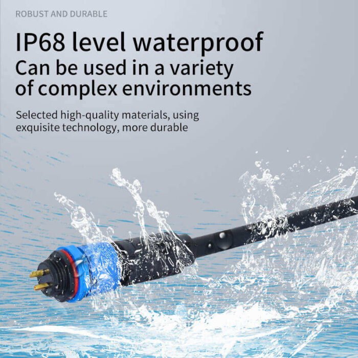 YXY YPM12-2C-B 2-Pin IP68 Waterproof Cable Connector Pair