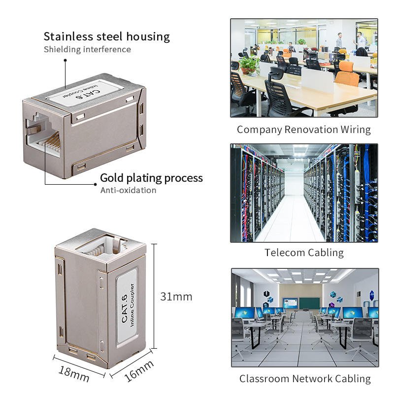 YXY PCM-CAT6-Inline Waterproof Shielded RJ45 CAT6A Coupler