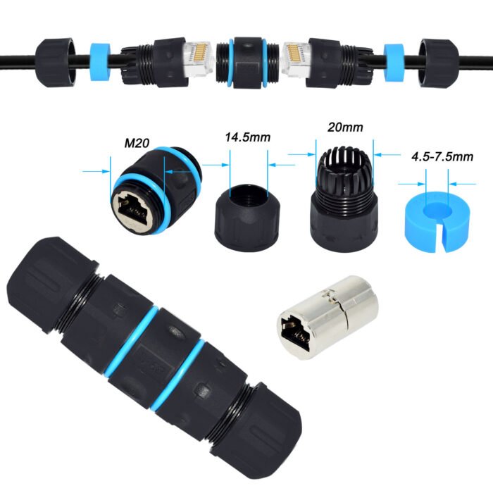 YXY YPM23D-CAT6-A Waterproof RJ45 CAT6 Panel Mount Connector