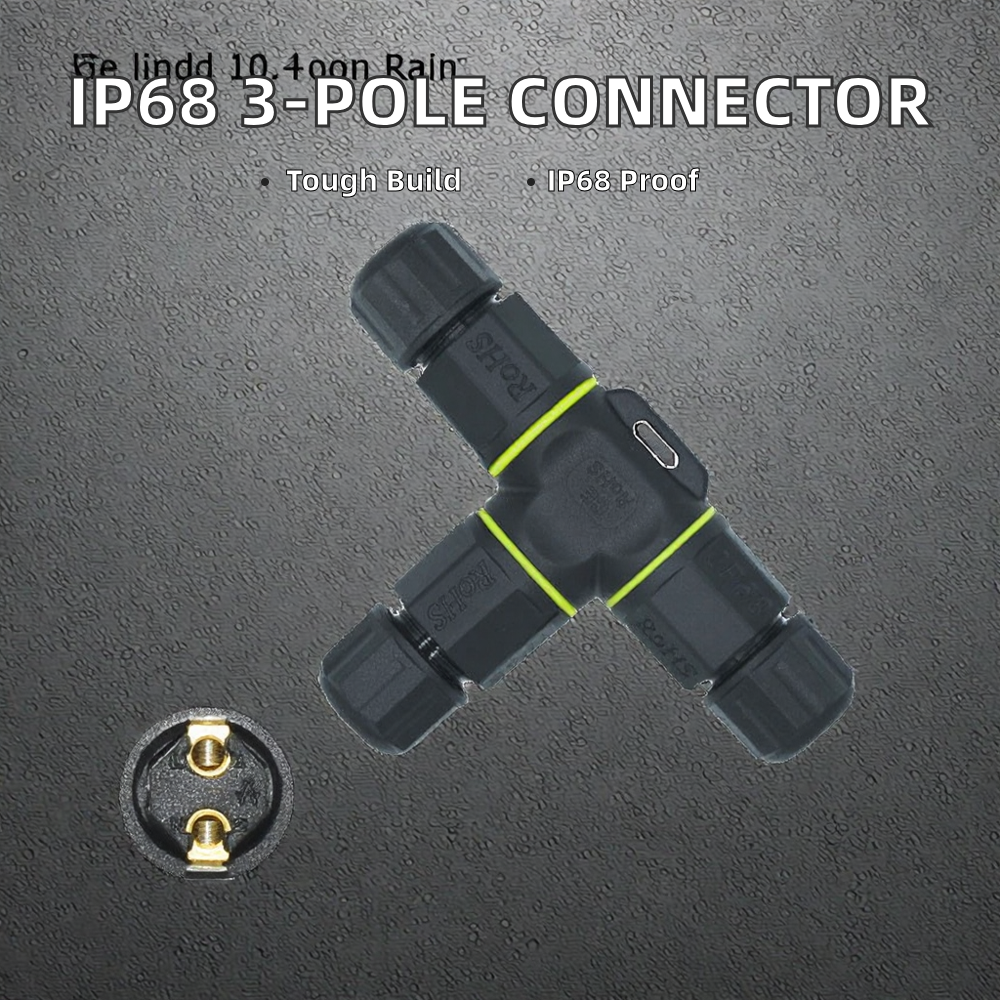 YXY M25 T-Type IP68 Waterproof Cable Joiner Connector (2-6 Pin)